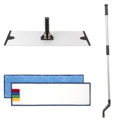 Ensemble Ergocurv 40 cm : support biseauté, frange microfibre et manche K2