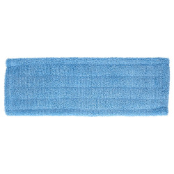 Poste de lavage 40 cm à languettes avec frange microfibre : frange microfibre bleue poches et languettes 40 cm