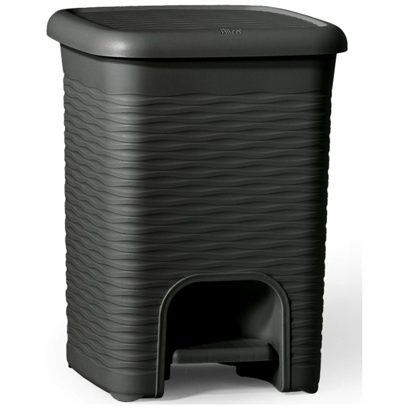 Poubelle à pédale Loop 6 L anthracite nervurée