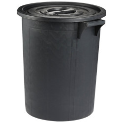 Poubelle d'immeuble haute Premium noire