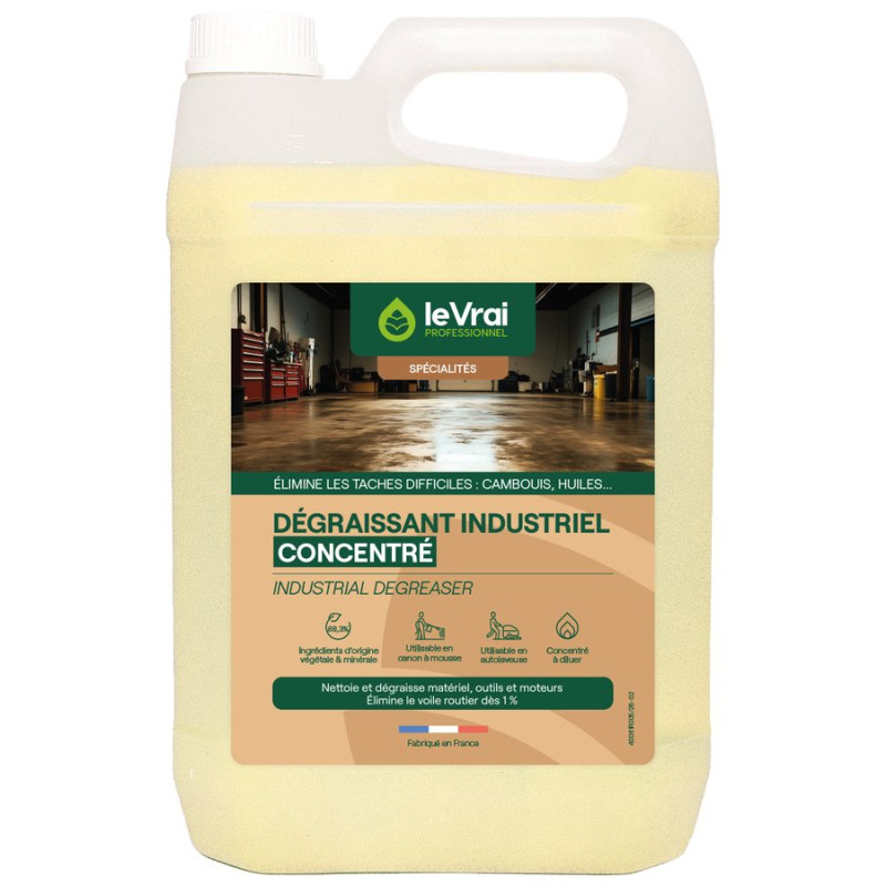 Dégraissant industriel concentré 5 L pour atelier et garage