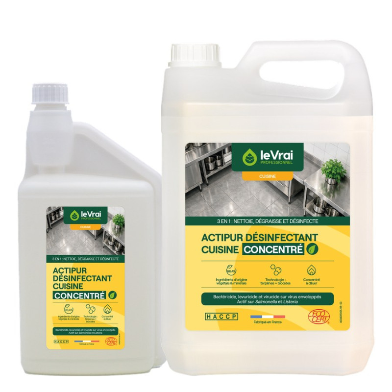 ACTIPUR Dégraissant Désinfectant Concentré Alimentaire ECOCERT - 5L