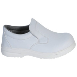 Mocassin de sécurité blanc S2 coque acier microfibre