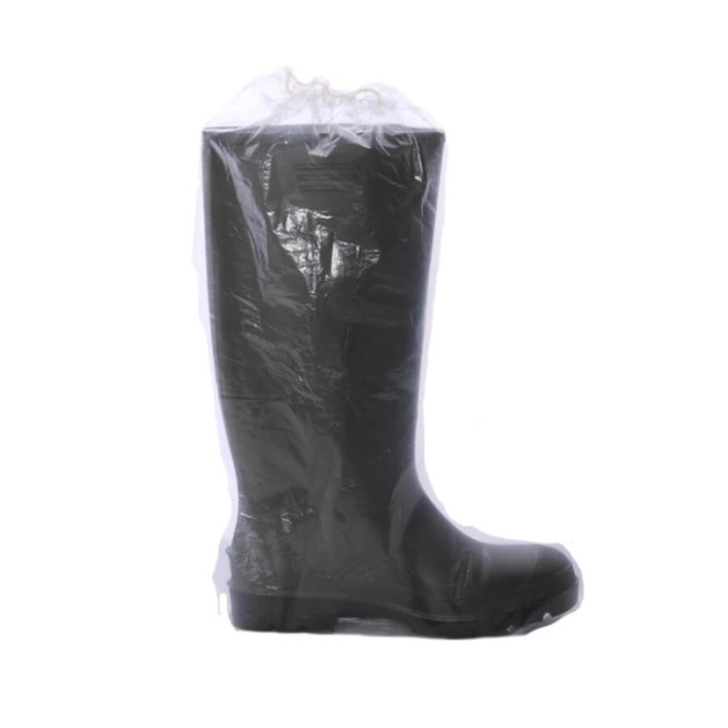 Sur-bottes jetables transparentes gaufrées polyéthylène