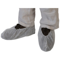 Surchaussures jetables blanches non tissé polypropylène